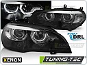 Přední světla BMW X5 E70, 2007-2010, angel eyes, DRL, černá