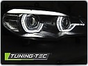 Přední světla BMW X5 E70, 2007-2010, angel eyes, DRL, černá