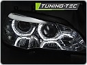 Přední světla BMW X5 E70, 2007-2010, angel eyes, DRL, chromová