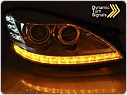 Přední světla Mercedes W221 2005-2009, chromové s led dynamickým blinkrem