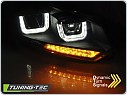 Přední světla VW Golf 6, 2008-2012, u-type s led dynamickým blinkrem, černá