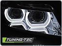 Přední světla BMW E90, E91 2009-2011 3D Angel eyes, chromová